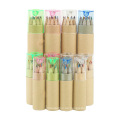 12 Colors Kinder Farbstift Kraftpapier Tube Box